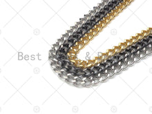 Load image into Gallery viewer, 6x8mm Cuban Curb Chain by Yard, Gold/ Gunmetal / Silver Cuba