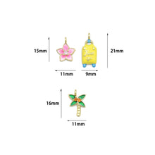 Load image into Gallery viewer, Flower Suitcase Coconut Tree Charm Travel Pendant,Sku#LD741