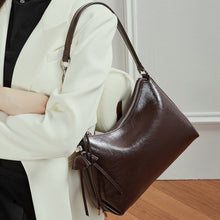 Load image into Gallery viewer, Women's Genuine Leather Crossbody Bag – Large Capacity Pillow Bag | Wine Brown, Dark Brown, Black