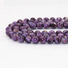 Load image into Gallery viewer, Genuine Purple Golden Lepidolite Round Smooth Beads, 6mm/8mm/10mm/12mm, Sku#U1600