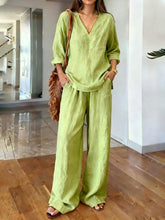 Load image into Gallery viewer, Long Sleeve Top &amp; Full-Length Pants Two-Piece Set – 9 Colors S–3XL