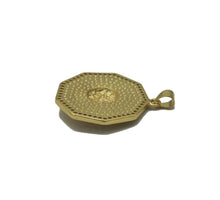 Load image into Gallery viewer, Gold CZ Embossed Sunflower On Polygon Charm, Sku#LK683