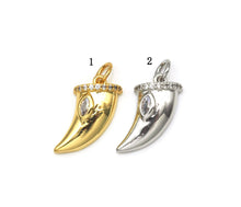 Load image into Gallery viewer, CZ Horn Charm, Sku#B139