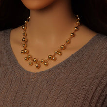 Load image into Gallery viewer, Gold Silver Dangle Ball Link Adjustable Necklace, Sku#A429