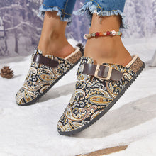 Load image into Gallery viewer, Women's Bohemian Ethnic Flat Sandals – Open-Toe Slip-On Summer Sandals | Black &amp; Red