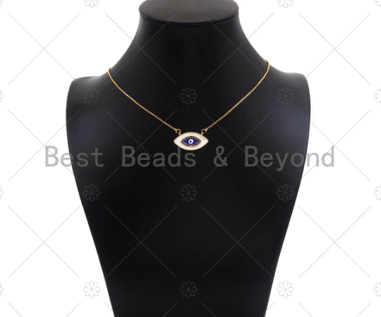 CZ Enamel Evil Eye Charm, Sku#L534