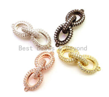 Load image into Gallery viewer, 38x12mm CZ Micro Pave Chain Shaped Connector, Cubic Zirconia Oval Link Connector, sku#G98
