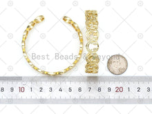 Load image into Gallery viewer, Cute Smiley Face Bangle Bracelet, 18K Gold Filled Open Cuff Bracelet, Adjustable Bracelet, Fashion Jewelry, 64x13mm, Sku#LD155
