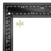 Load image into Gallery viewer, Clear CZ Gold Dragonfly Charm Pendant, Sku#LK1173