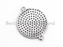 Load image into Gallery viewer, CZ Micro Pave Clear Round Disc Connector, SKU#A84