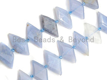 Load image into Gallery viewer, High Quality Natural Blue Chalcedony Horse Eye Shape Beads, Natural Chalcedony beads, 16x30mm, sku#U669