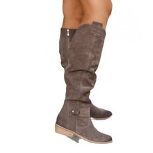 Load image into Gallery viewer, Premium Suede Over-the-Knee Boots - Side Zip Low Heel Women's Boots