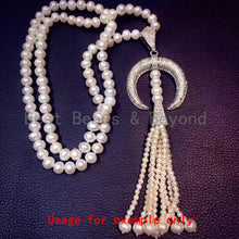 Load image into Gallery viewer, CZ Micro Pave Double Horn Pendant with Diamond Bail,SKU#L226