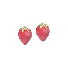 Load image into Gallery viewer, Red Enamel Strawberry Charm Pendant,Sku#LK1227