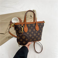 Load image into Gallery viewer, Retro Print Bucket Tote Bag – PU Leather Shoulder Bag for Women