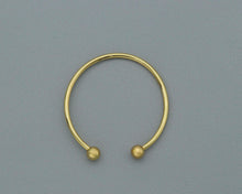 Load image into Gallery viewer, Gold Cuff Bangle bracelets with ball end, Sku#X292
