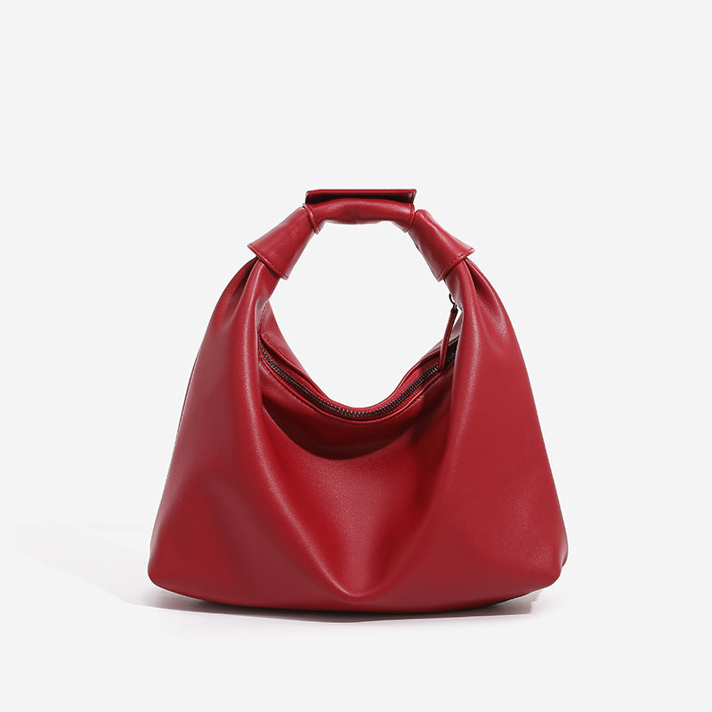 Women's Soft PU Leather Tote Shoulder Bag – Dumpling Style Handbag with Multiple Pockets