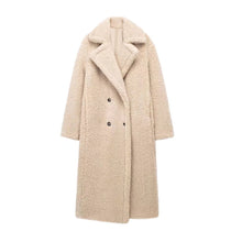 Load image into Gallery viewer, Oversized Coat With A Large Lapel Made Of Thick Lambswool Fleece
