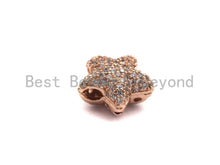 Load image into Gallery viewer, CZ Micro Pave Five Point Puffy Star Spacer Beads, sku#C105