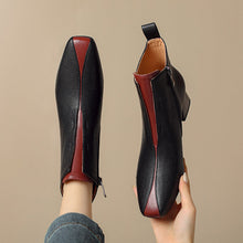 Load image into Gallery viewer, Women's Retro Square-Toe Sheepskin Ankle Boots | Chunky Heel Side-Zip