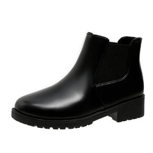 Load image into Gallery viewer, Women's Red Dr. Martens-Style Chunky Heel Ankle Boots – Round Toe, Lace-Up, Sizes 35–41