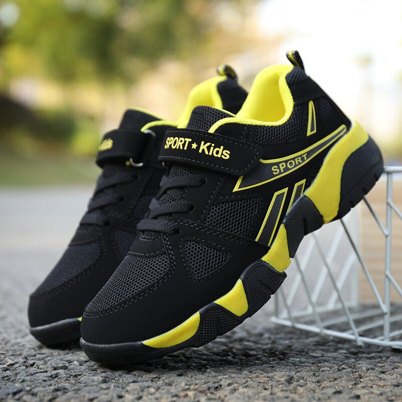 Kids Boys Sports Running Shoes – Breathable Mesh Sneakers with Velcro Strap | Sizes EU 28–40