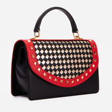 Load image into Gallery viewer, The Dosso Black and Gold Handwoven Leather Handbag
