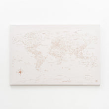 Load image into Gallery viewer, World Map on Canvas - Beige