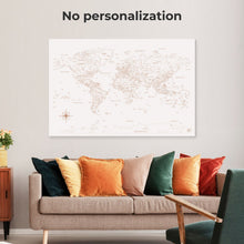 Load image into Gallery viewer, World Map on Canvas - Beige