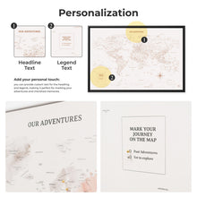 Load image into Gallery viewer, World Map on Canvas - Beige