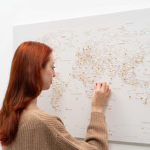 Load image into Gallery viewer, World Map on Canvas - Beige