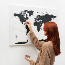 Load image into Gallery viewer, World Map on Canvas - Onyx