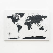 Load image into Gallery viewer, World Map on Canvas - Onyx