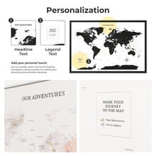 Load image into Gallery viewer, World Map on Canvas - Onyx