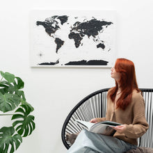 Load image into Gallery viewer, World Map on Canvas - Onyx