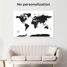Load image into Gallery viewer, World Map on Canvas - Onyx