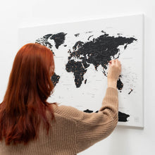 Load image into Gallery viewer, World Map on Canvas - Onyx