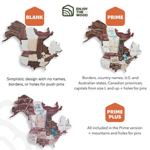 Load image into Gallery viewer, 3D Luminous Colored Wooden World Map Cappuccino