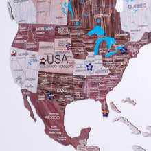 Load image into Gallery viewer, 2D Wooden World Map Cappuccino