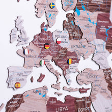 Load image into Gallery viewer, 2D Wooden World Map Cappuccino