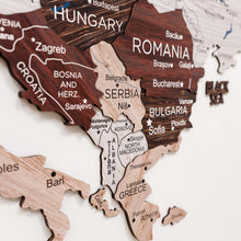 Load image into Gallery viewer, 3D Europe Wooden Map Cappuccino
