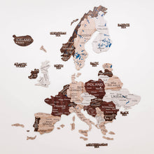 Load image into Gallery viewer, 3D Europe Wooden Map Cappuccino