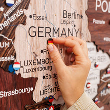 Load image into Gallery viewer, 3D Europe Wooden Map Cappuccino