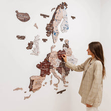 Load image into Gallery viewer, 3D Europe Wooden Map Cappuccino