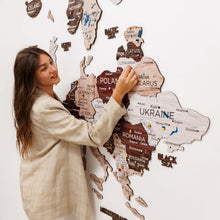 Load image into Gallery viewer, 3D Europe Wooden Map Cappuccino