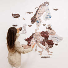 Load image into Gallery viewer, 3D Europe Wooden Map Cappuccino