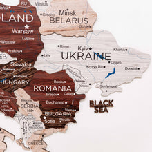 Load image into Gallery viewer, 3D Europe Wooden Map Cappuccino