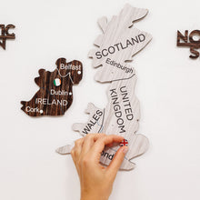 Load image into Gallery viewer, 3D Europe Wooden Map Cappuccino