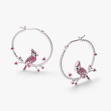 Load image into Gallery viewer, Cardinal Reversible Hoop Earrings