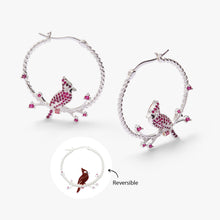 Load image into Gallery viewer, Cardinal Reversible Hoop Earrings